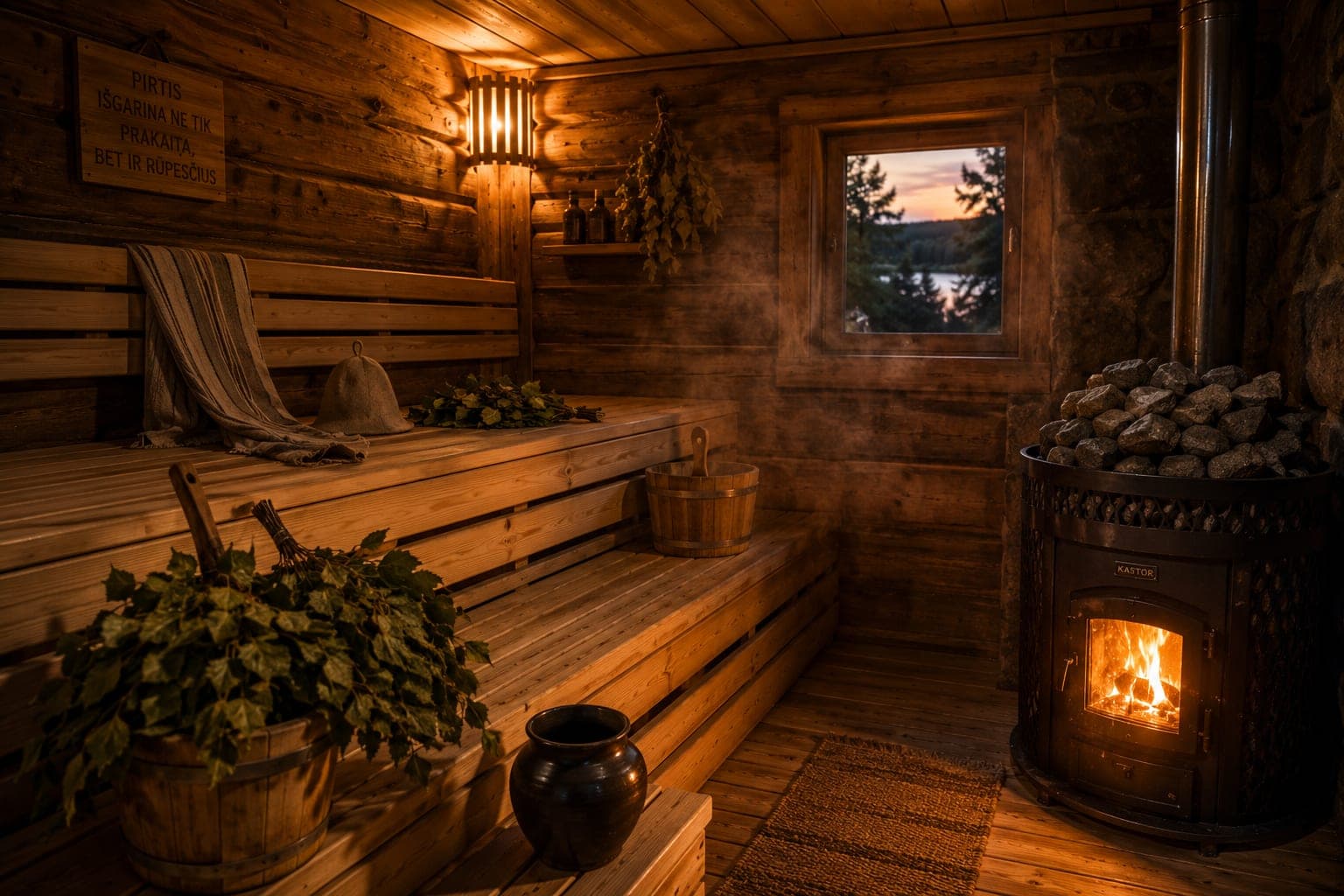A sauna full of steam